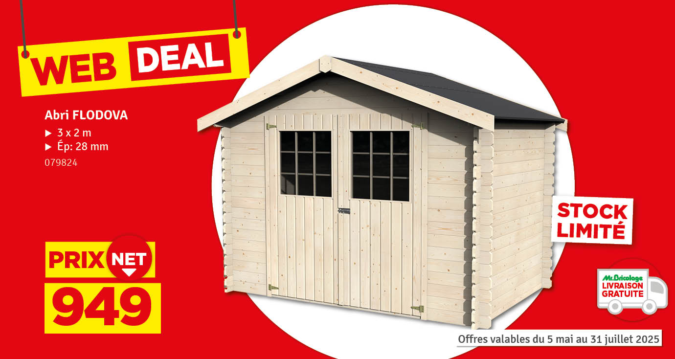 Abri de jardin en bois Flodova 28 mm 3,17 x 2,13 m DÉCOR ET JARDIN